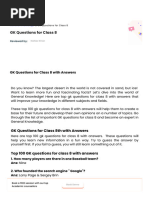 50 GK Questions and Answers in English | PDF