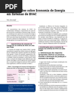 Considerações sobre Economia de Energia em sistemas de HVAC - Refrigeração Ventilação e AR Condic