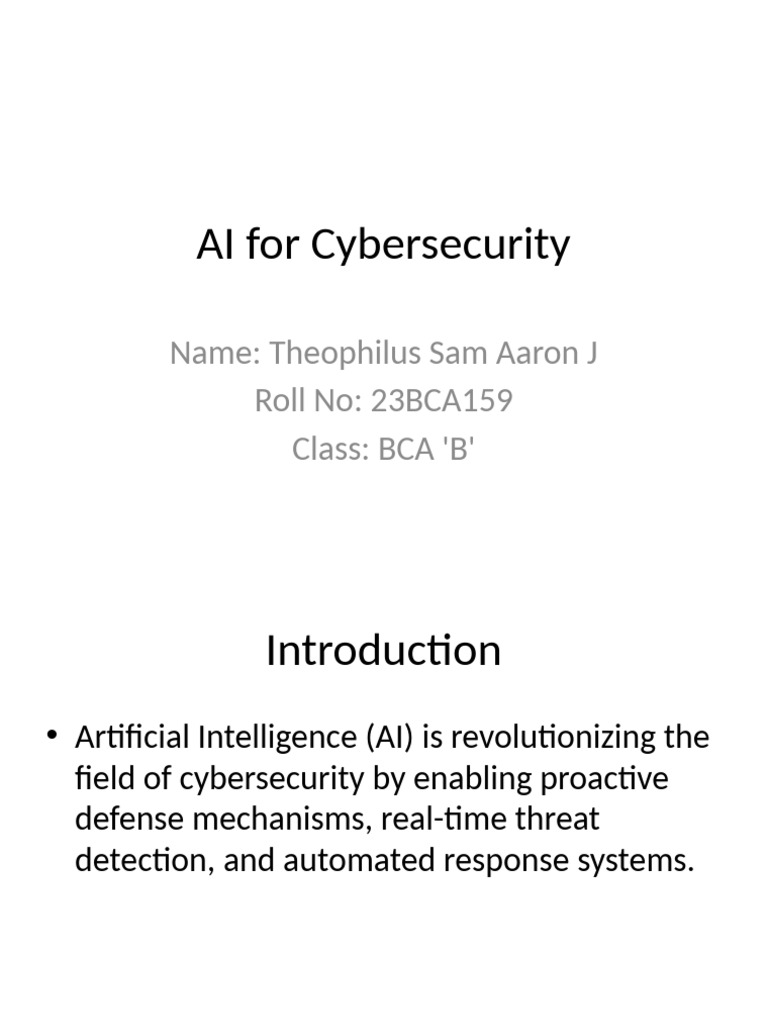 AI Innovations in Cybersecurity | PDF