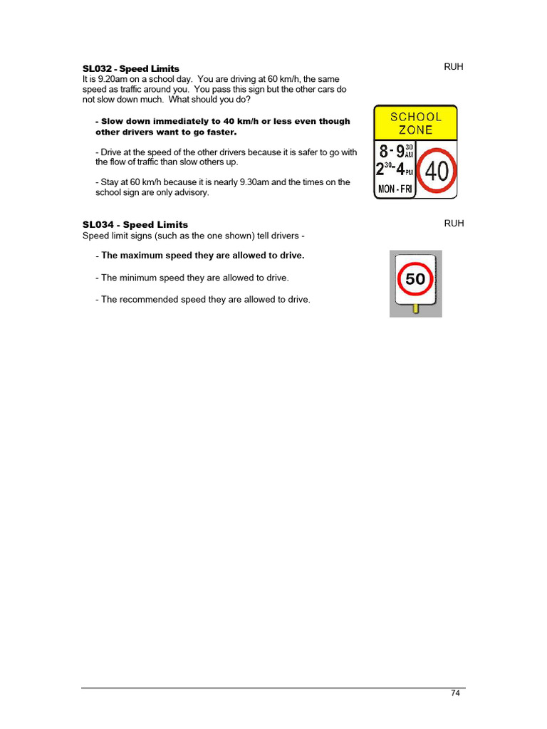 Understanding Speed Limits and Traffic Signals | PDF | Traffic ...