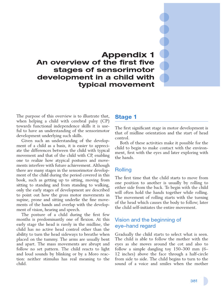 Sensorimotor Development in Cerebral Palsy | PDF | Anatomical Terms Of ...