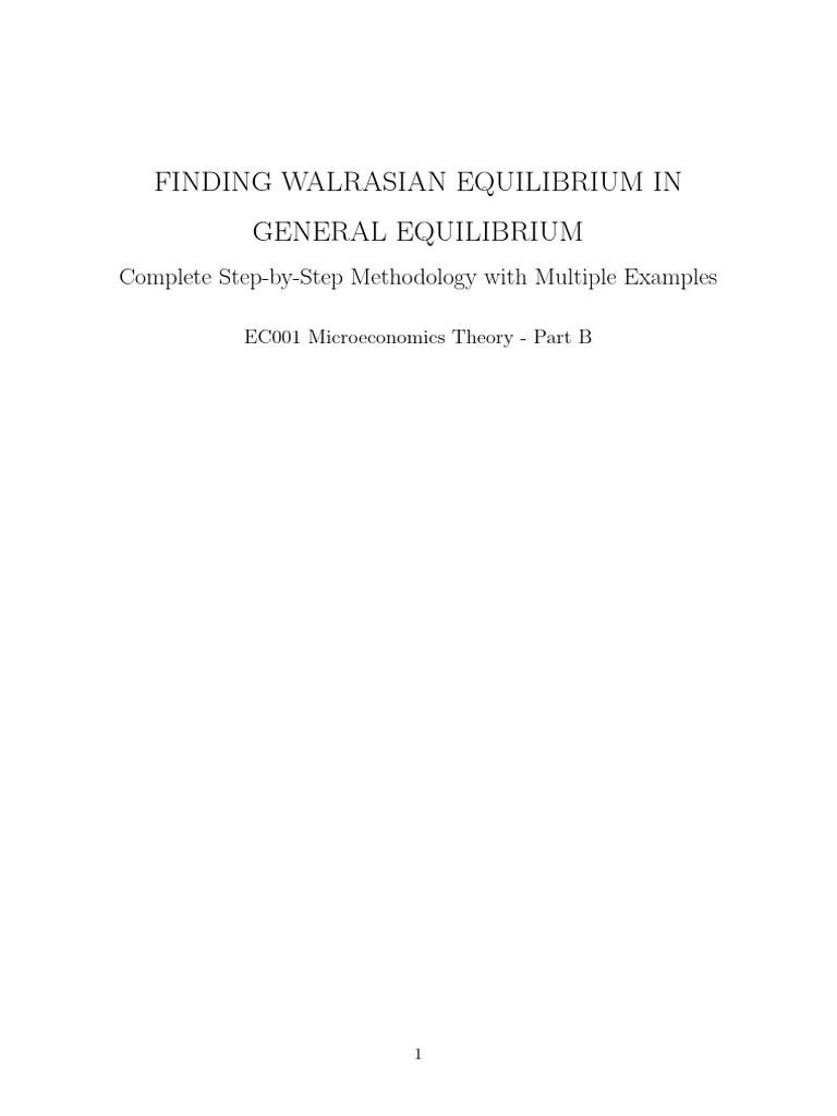 Step-by-Step Walrasian Equilibrium Guide | PDF | General Equilibrium ...