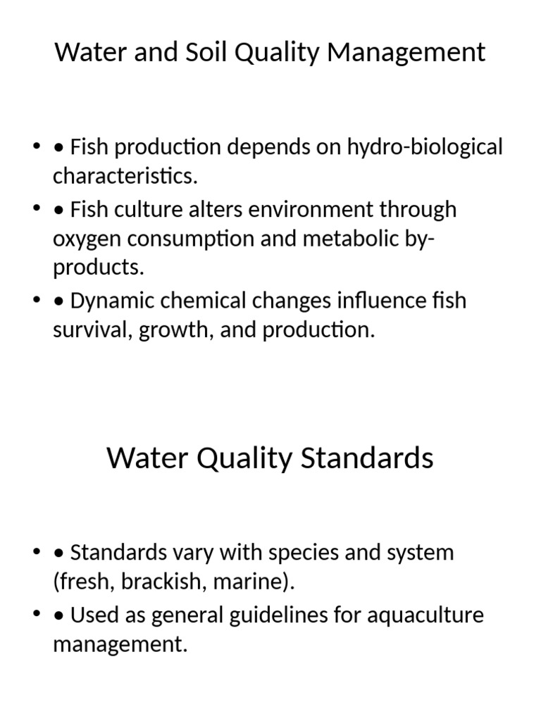 Aquaculture Water Quality Management Guide | PDF | Salinity | Water