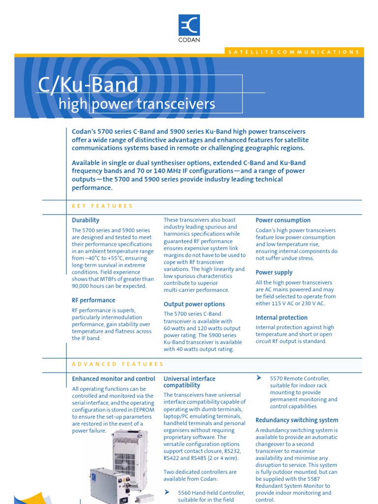 Codan C Band Converter Brochure | PDF | Telecommunications Engineering ...