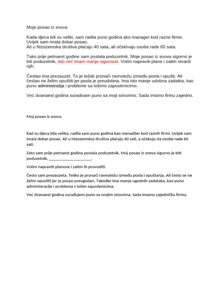 Zadaća Za Hrvatski 19 | PDF