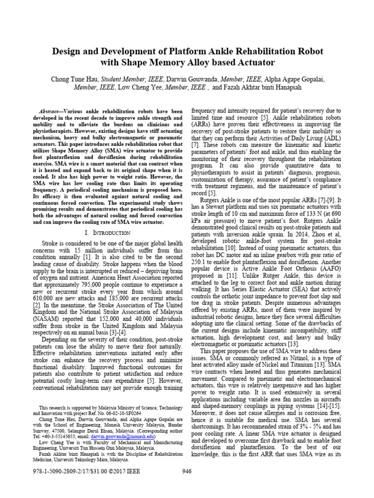 Design and Development of Platform Ankle Rehabilitation Robot With ...