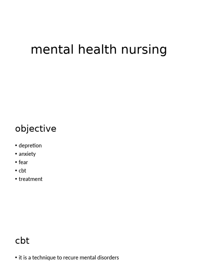 Mental Health Nursing | PDF