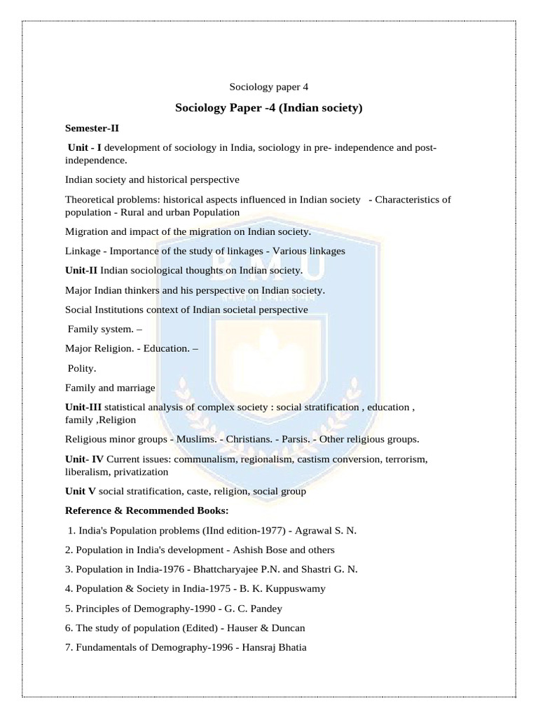 Indian Society: Sociology Insights | PDF | Sociology | Society