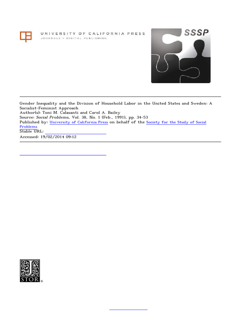 T. Calasanti - Gender Inequality and the Division of Household Labor in ...