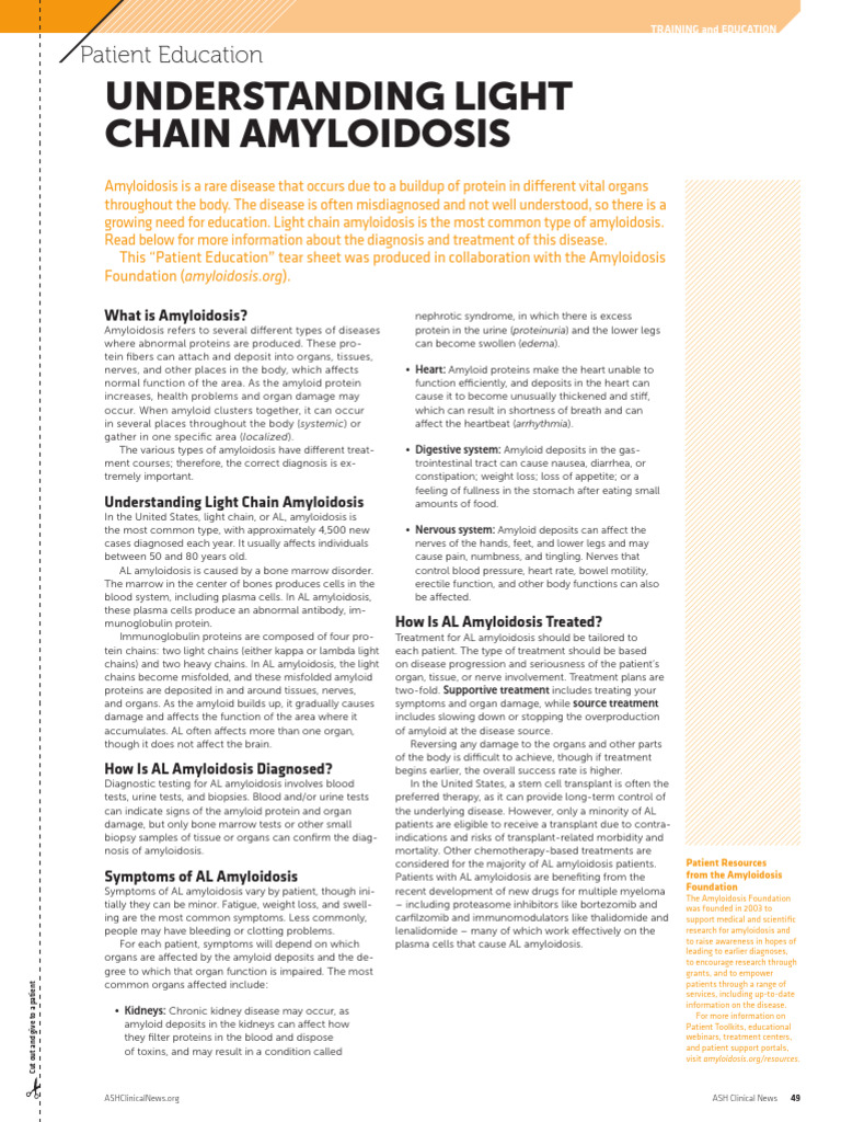 Understanding Light Chain Amyloidosis | PDF | Diseases And Disorders ...