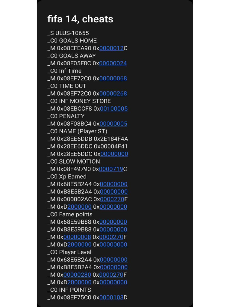 Fifa Cheats | PDF