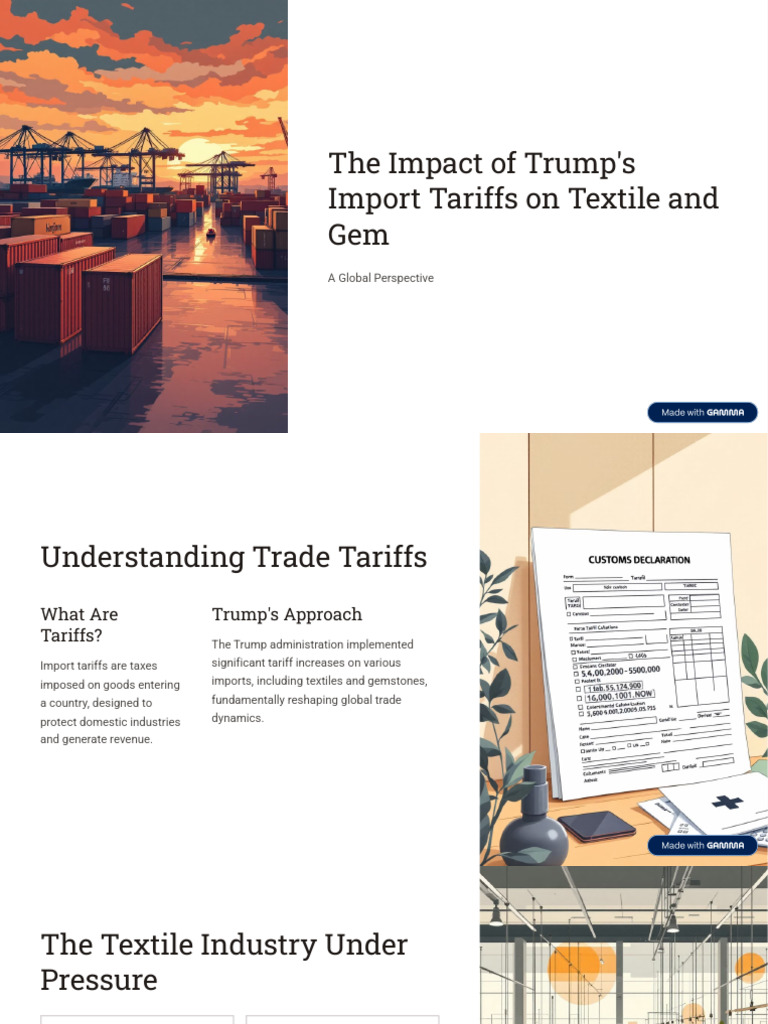 Trump's Tariffs: Impact on Textiles & Gems | PDF | Tariff | Gemstone