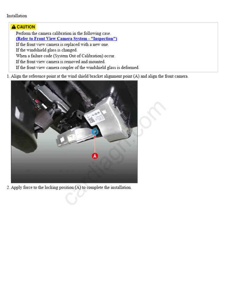 Advanced Driver Assistance System (ADAS) Front View Camera System Front ...
