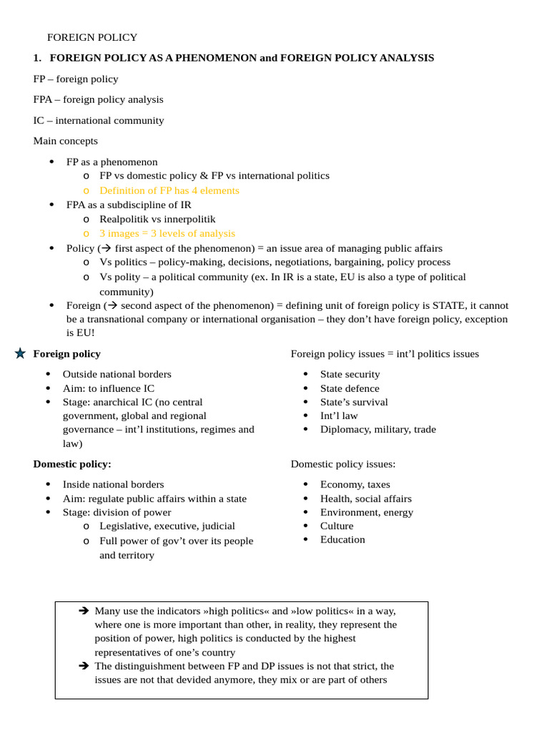 Understanding Foreign Policy Dynamics | PDF | Diplomacy | Decision Making