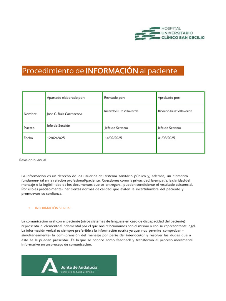 Información al Paciente en Salud Pública | PDF | Consentimiento ...