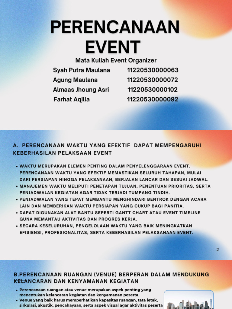 Perencanaan Efektif untuk Event Sukses | PDF