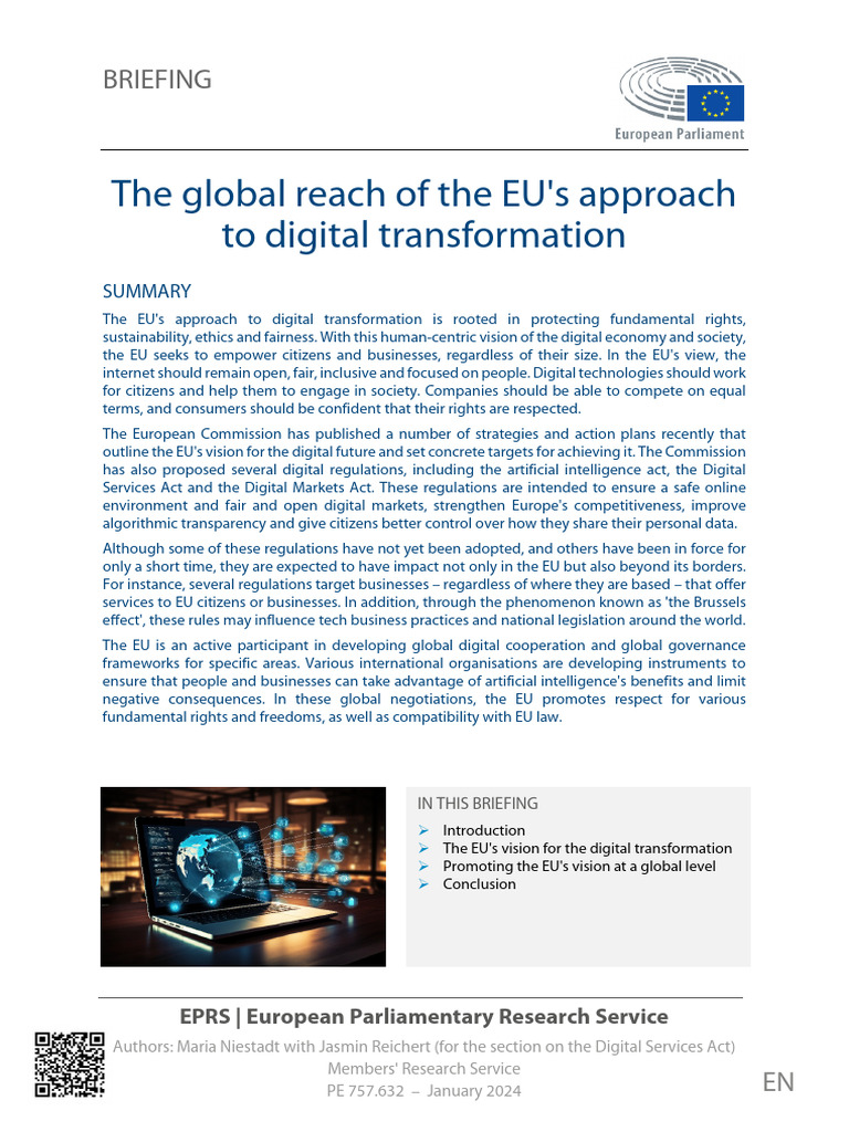 EU Digital Transformation Strategy Overview | PDF | Artificial ...