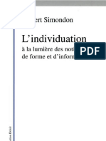 Simondon, Gilbert - L'individuation à la lumière des notions de forme et d'information