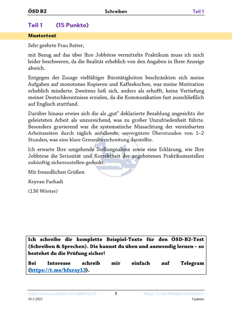 ÖSD B2 Schreiben | PDF