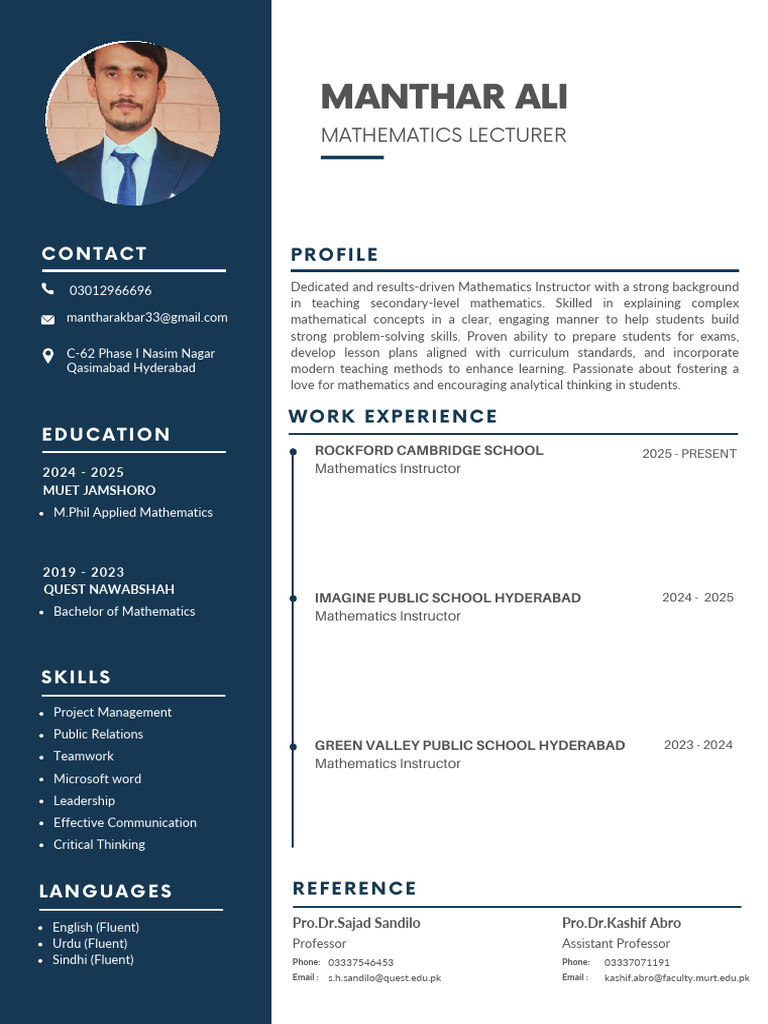 Mathematics Lecturer Profile and Skills | PDF
