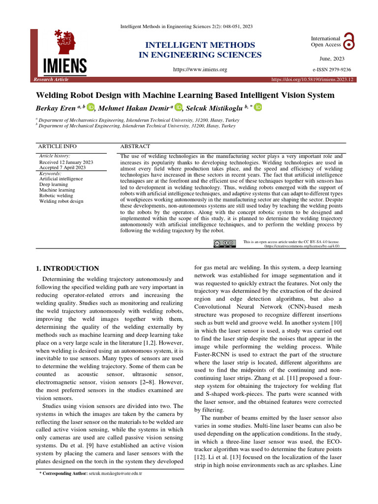 Welding Robot Design with AI Vision | PDF | Welding | Construction
