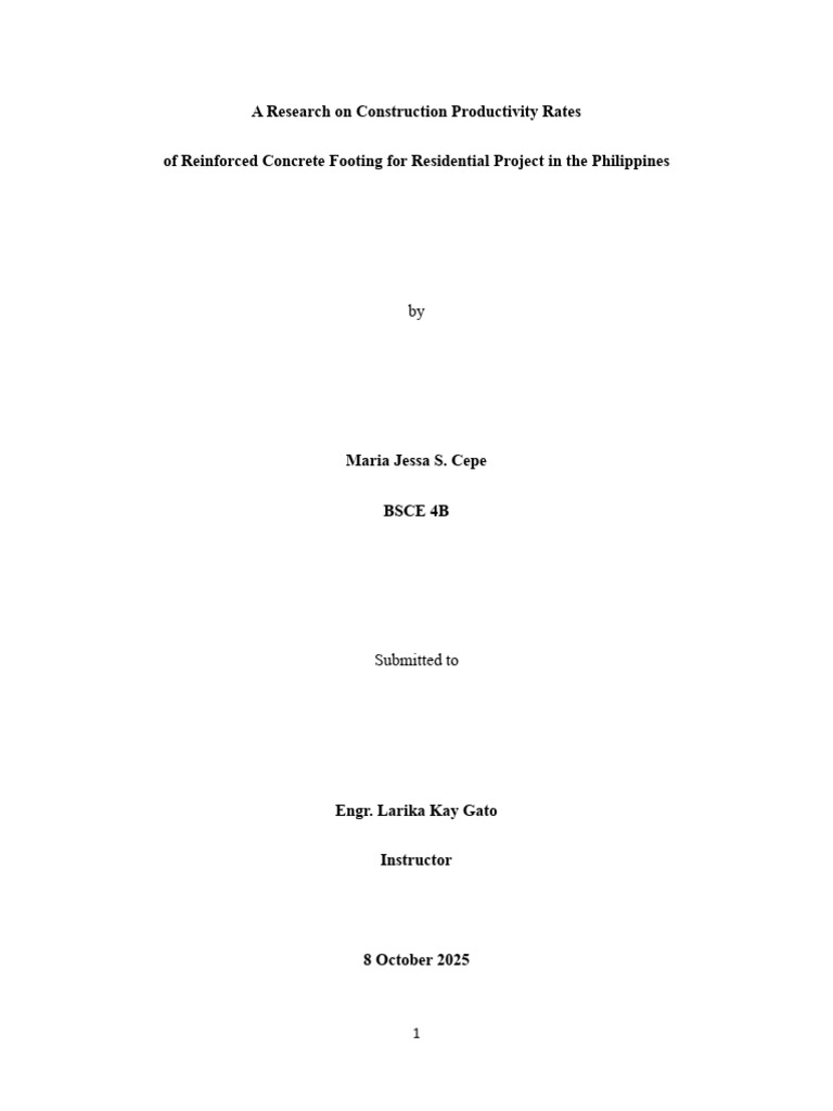 Construction Productivity of RC Footings | PDF | Concrete | Labour ...