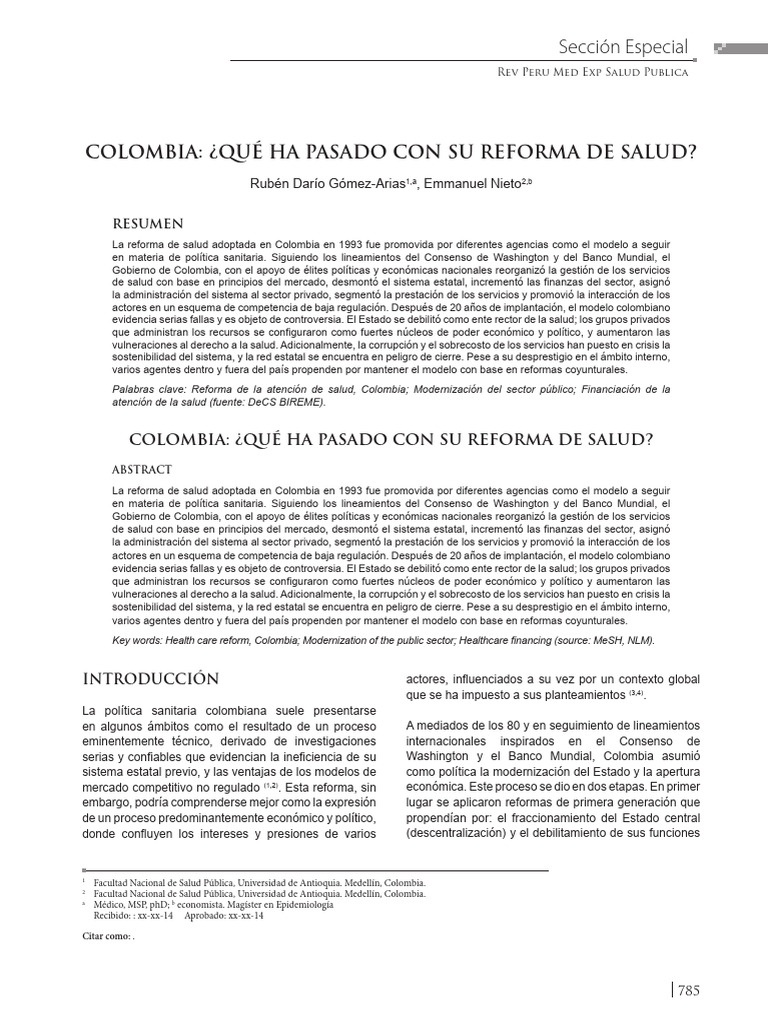 Crisis de la Reforma de Salud en Colombia | PDF | Colombia | Seguro