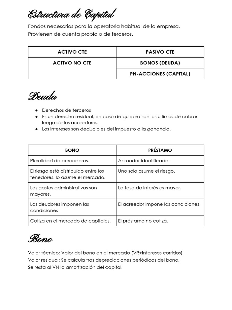 Estructura de Capital y Apalancamiento Financiero | PDF | Compartir ...