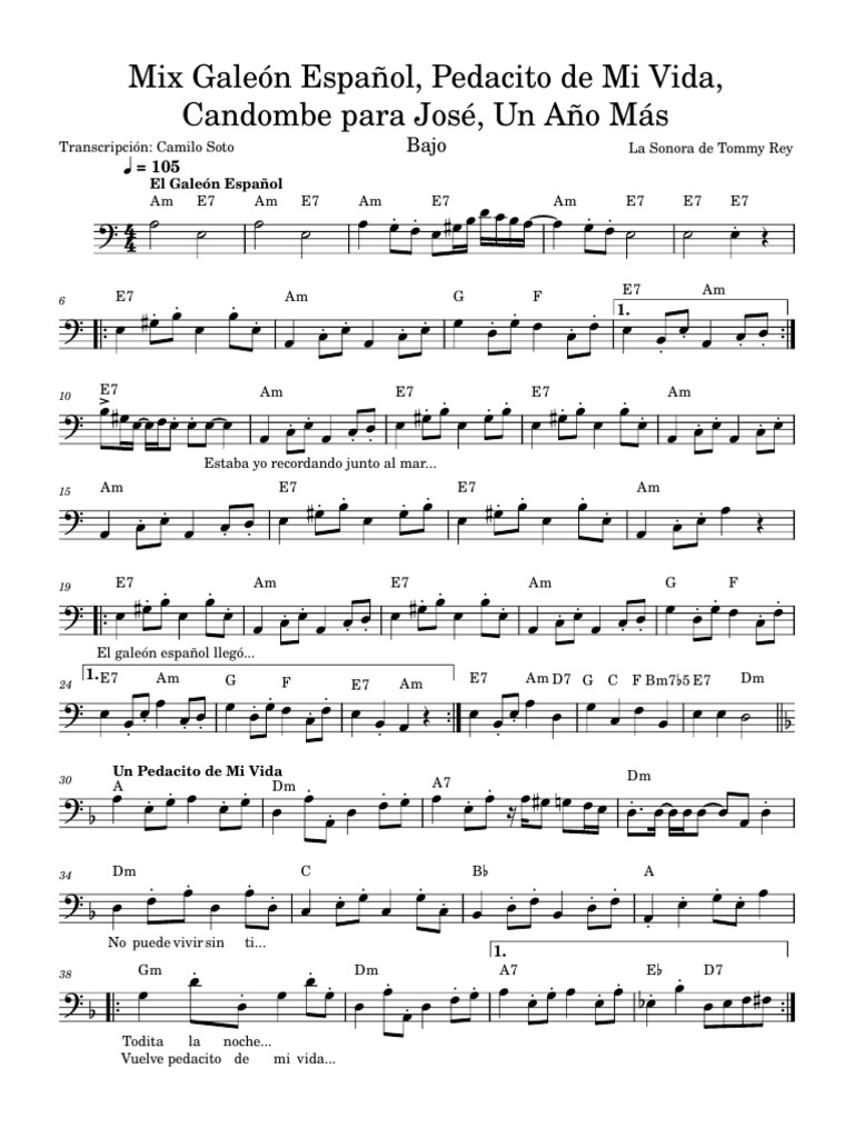 Mix Galeon Espanol Pedacito de Mi Vida Candombe para Jose Un Ano Mas | PDF
