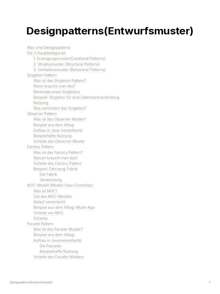 Designpatterns (Entwurfsmuster) | PDF