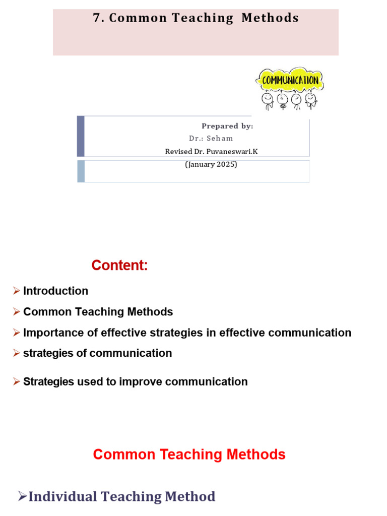 Effective Teaching and Communication Strategies | PDF | Communication ...