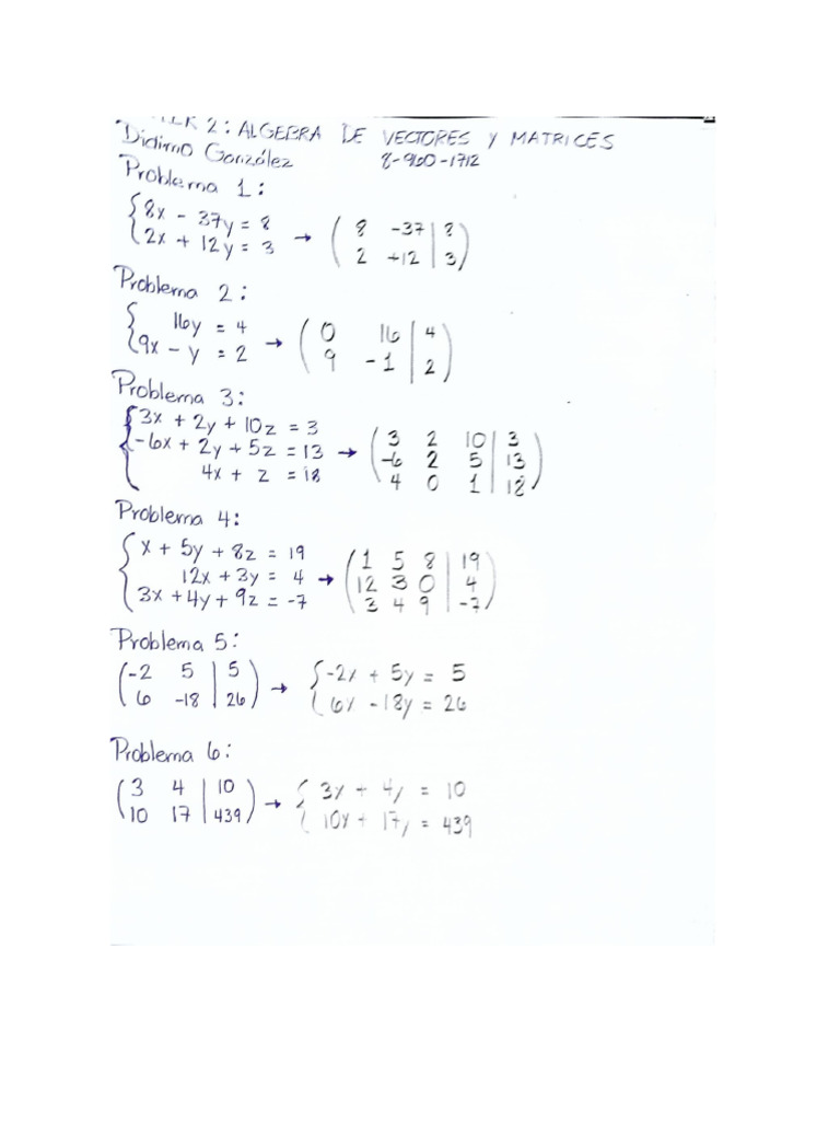 Taller 2 Algebra | PDF