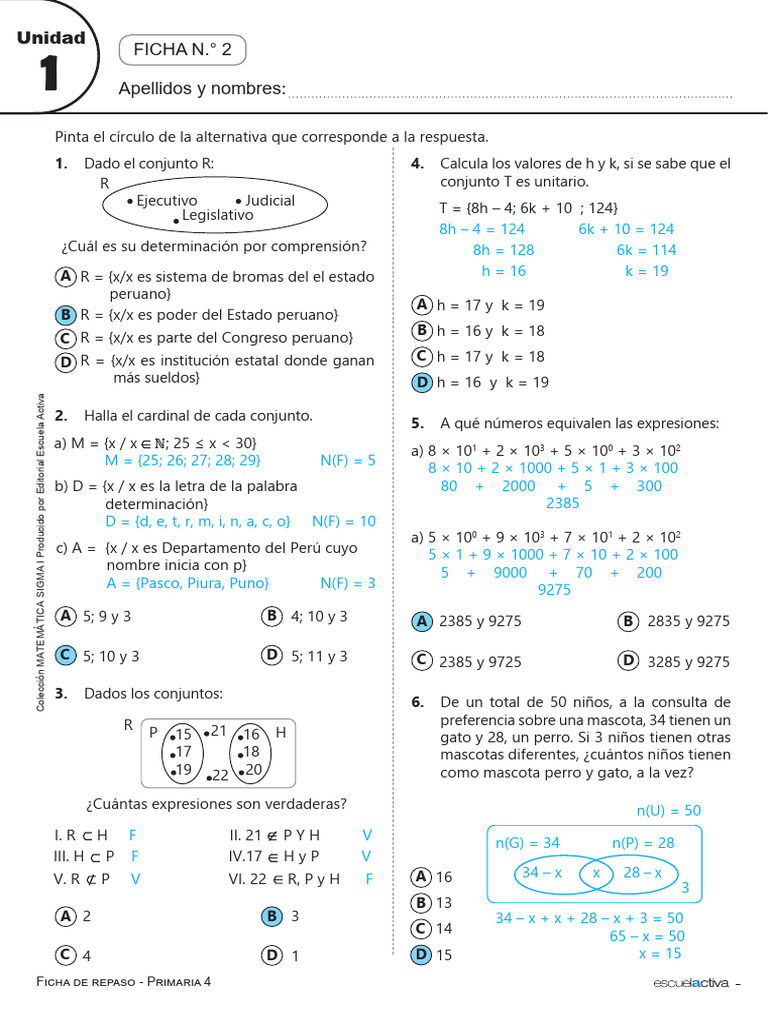 1310 Upload Material Ficha 2 Mate 4 U1 Docente | PDF | Matemáticas