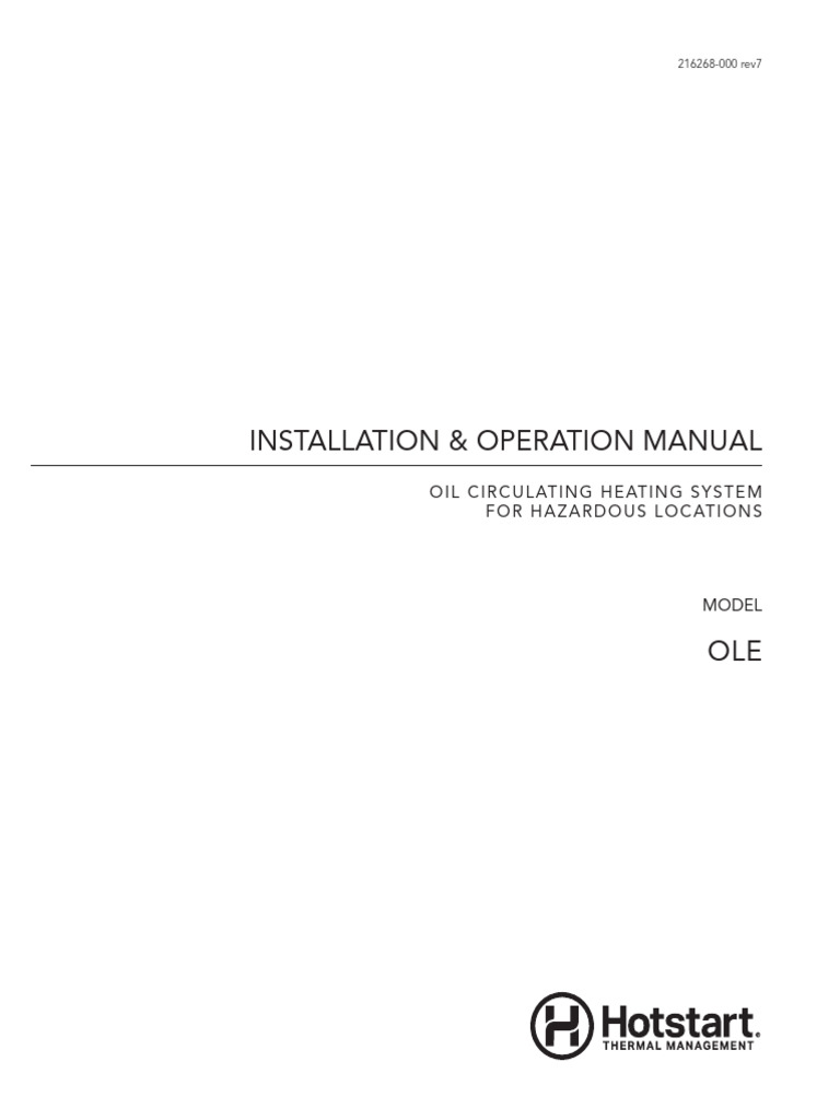 OLE Heating System Manual for Hazardous Locations | PDF | Pump ...