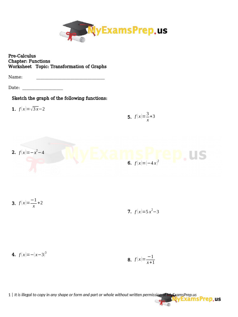 Functions WS 5 | PDF | Cartesian Coordinate System | Chess