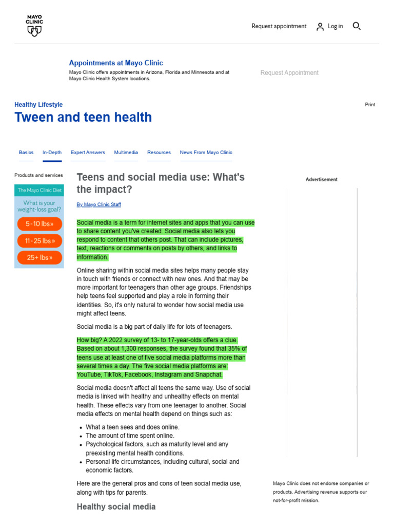 Impact of Social Media on Teens | PDF | Adolescence | Social Media
