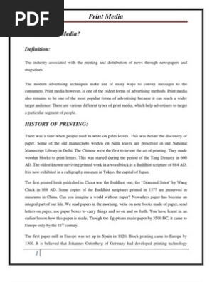 What is Print Media