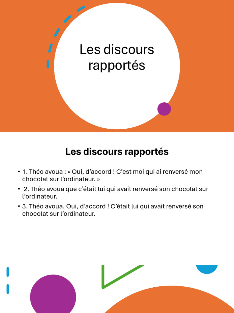 Discours direct et indirect expliqués | PDF