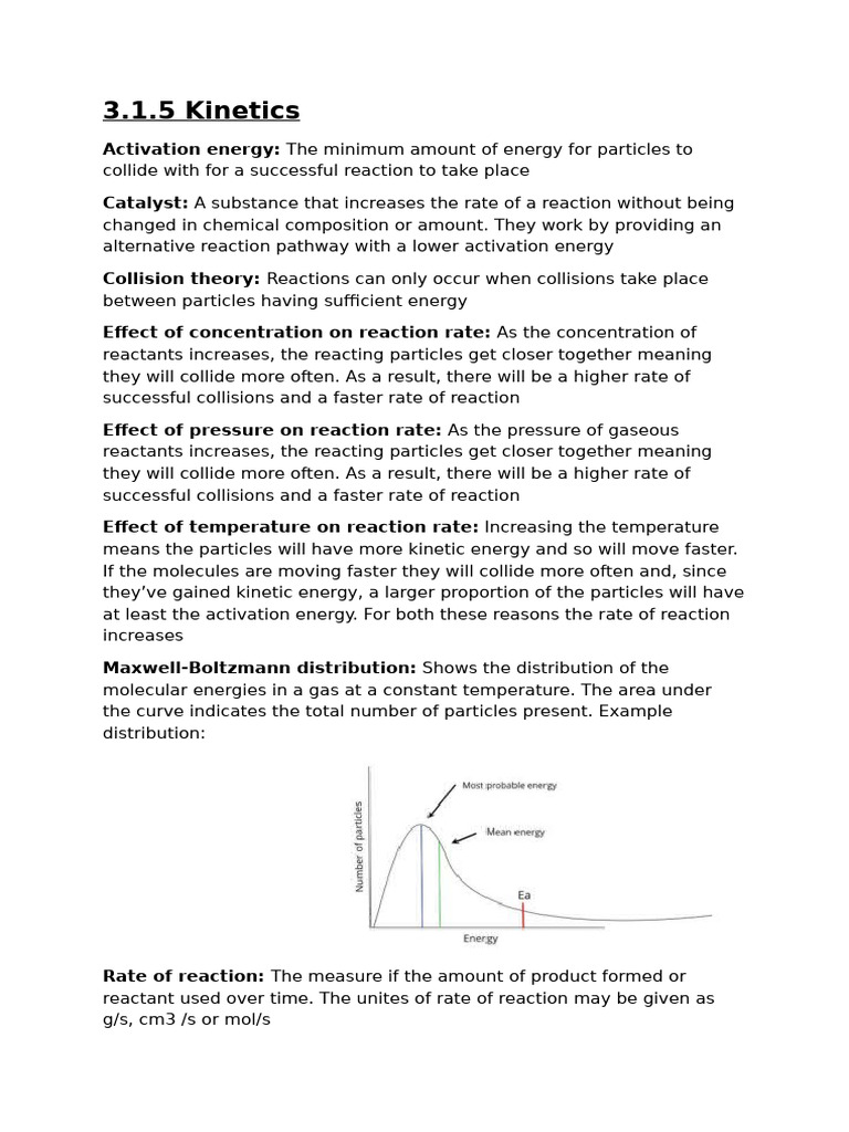 Reaction Kinetics and Influencing Factors | PDF
