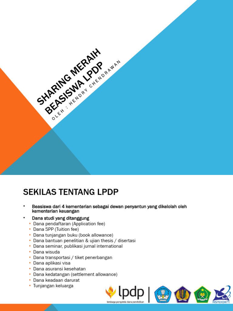 Sharing Beasiswa LPDP - Hendry Chendrawan | PDF