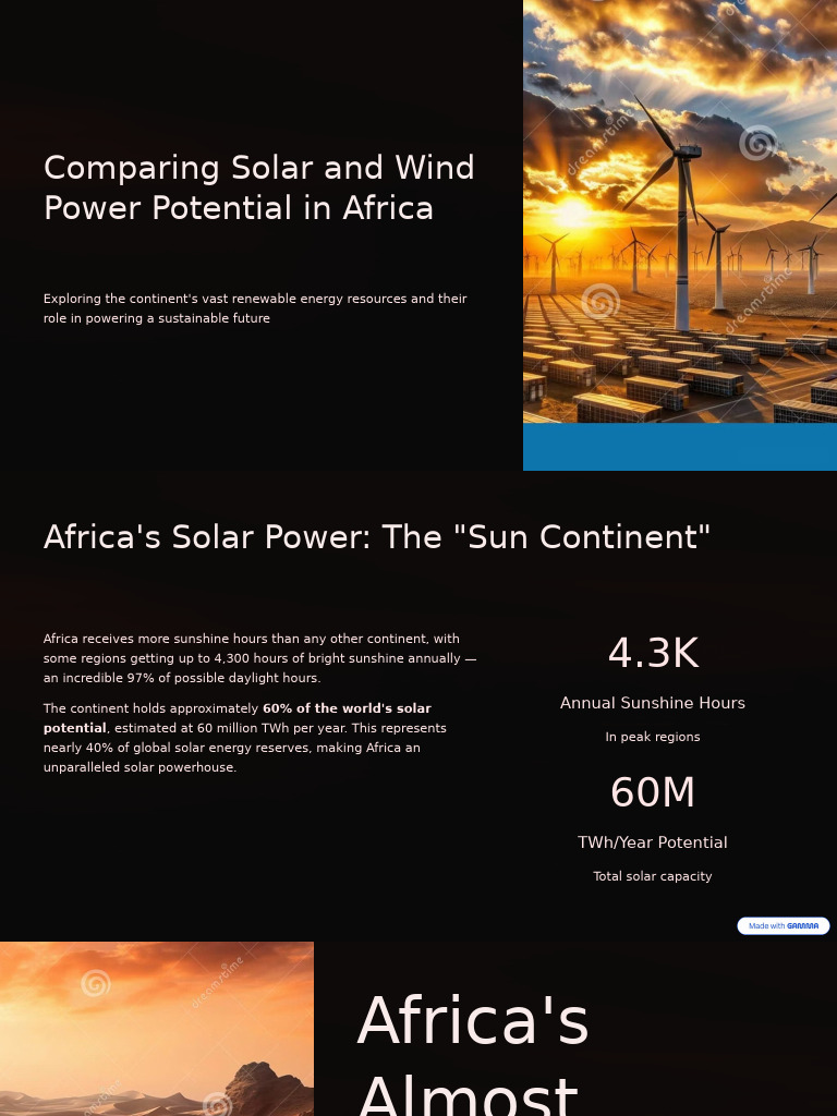 Africa's Solar and Wind Energy Potential | PDF | Wind Power | Solar Power