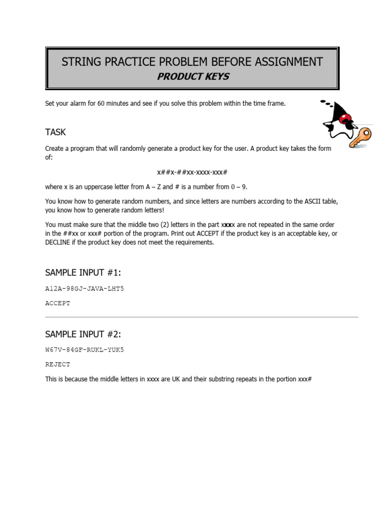 Product Key - Assignment Practice | PDF