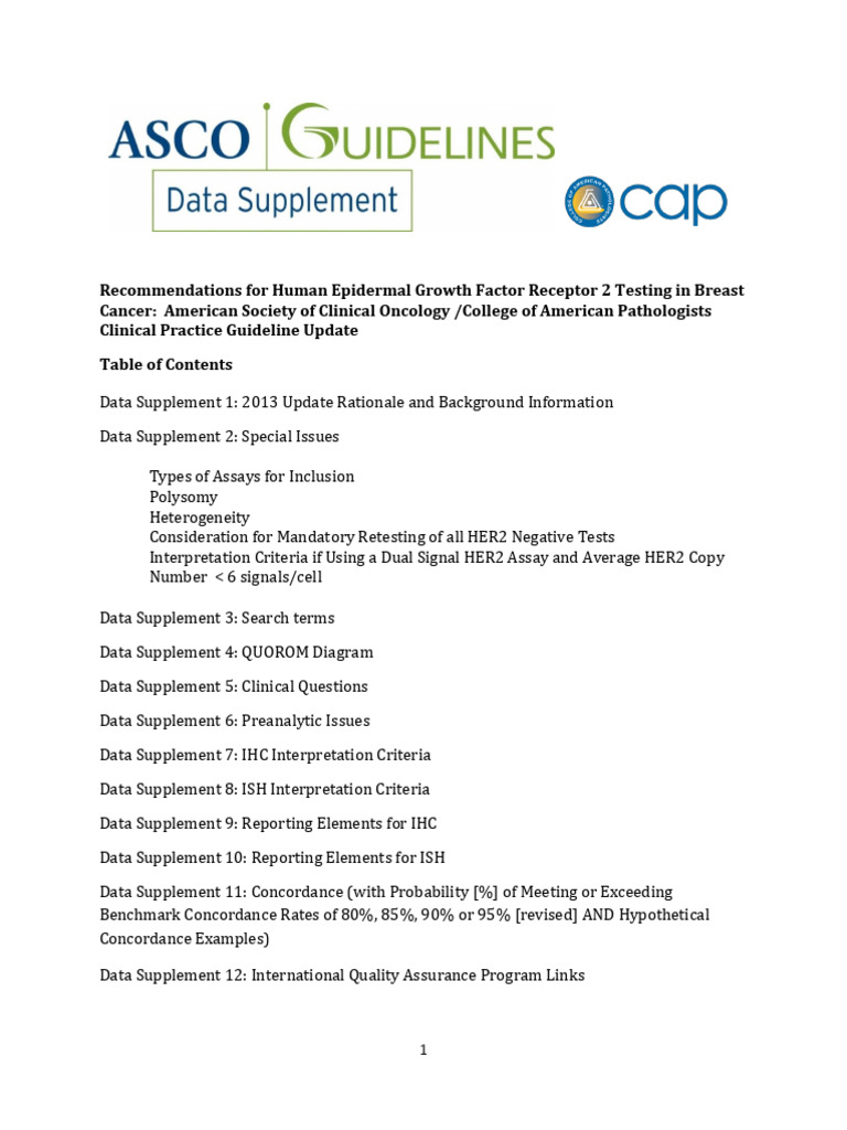Asco Cap 7-10-2013_breast Cancer Suplement Heterogeneos | PDF | Biology ...