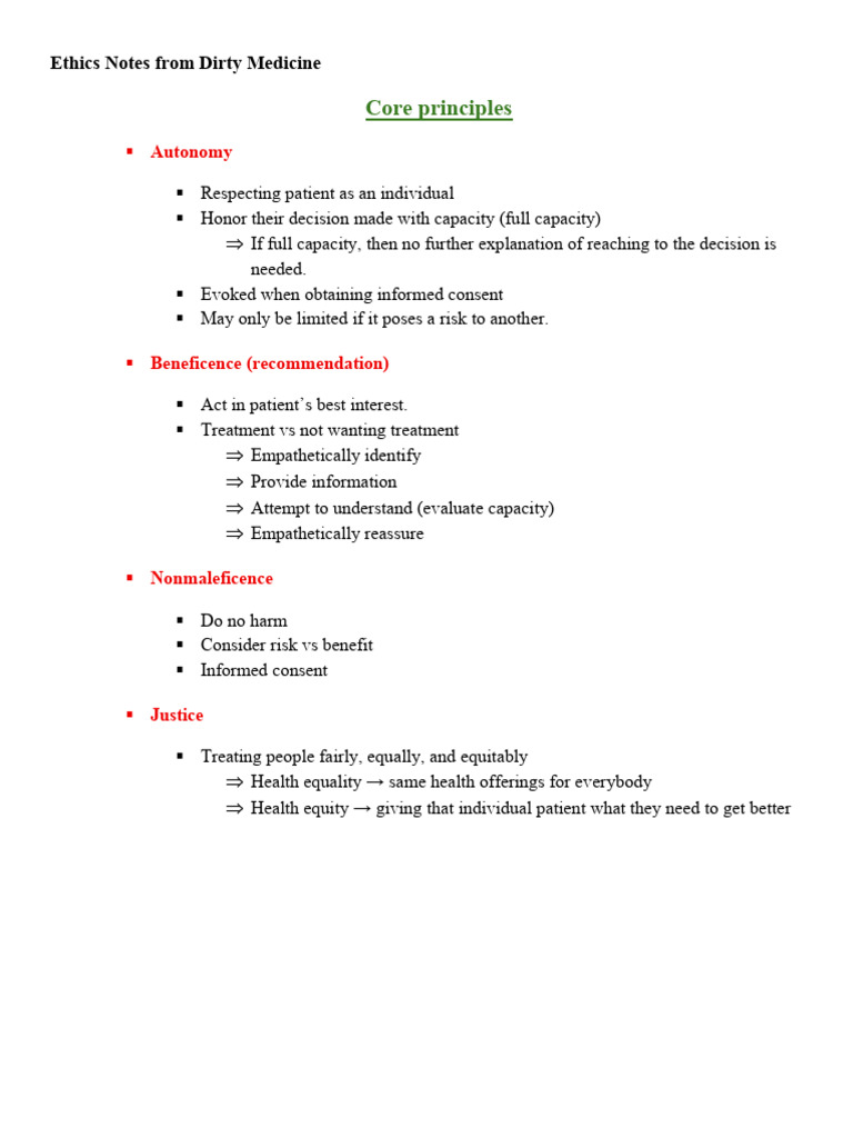 Ethical Principles in Patient Care | PDF | Informed Consent | Patient