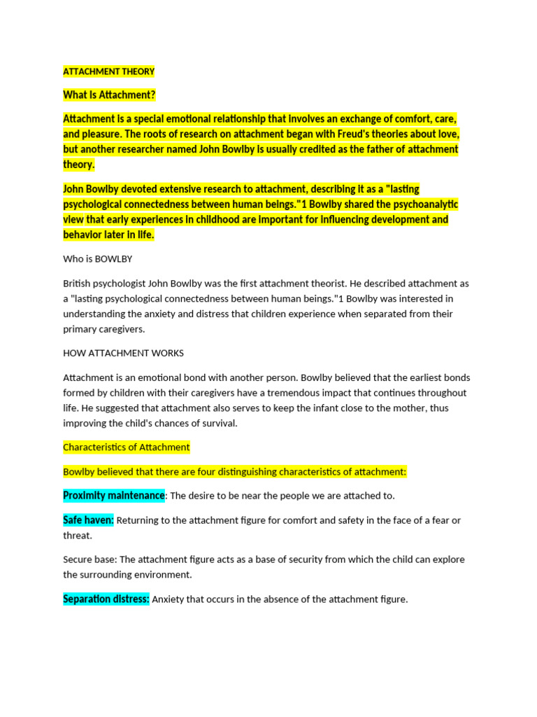Understanding Attachment Theory Basics | PDF | Attachment Theory ...