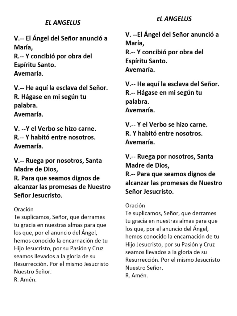 Oracion Del Angelus | PDF