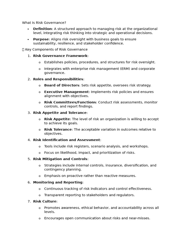 Understanding Risk Governance Frameworks | PDF | Governance | Risk