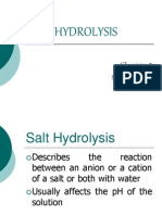 Salt Hydrolysis Reactions and Their Effects on pH