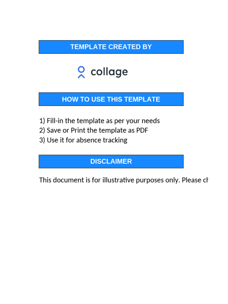 Excel Employee Absence Template | PDF