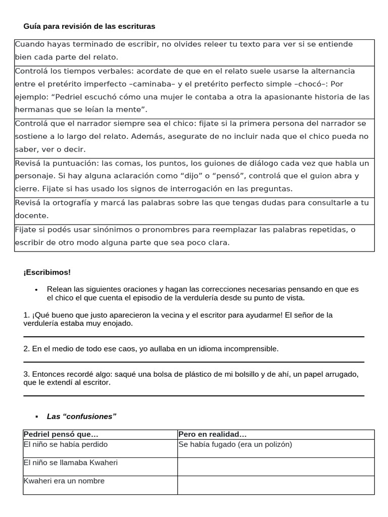 Guía para Revisar Escrituras | PDF | Puntuación | Lingüística